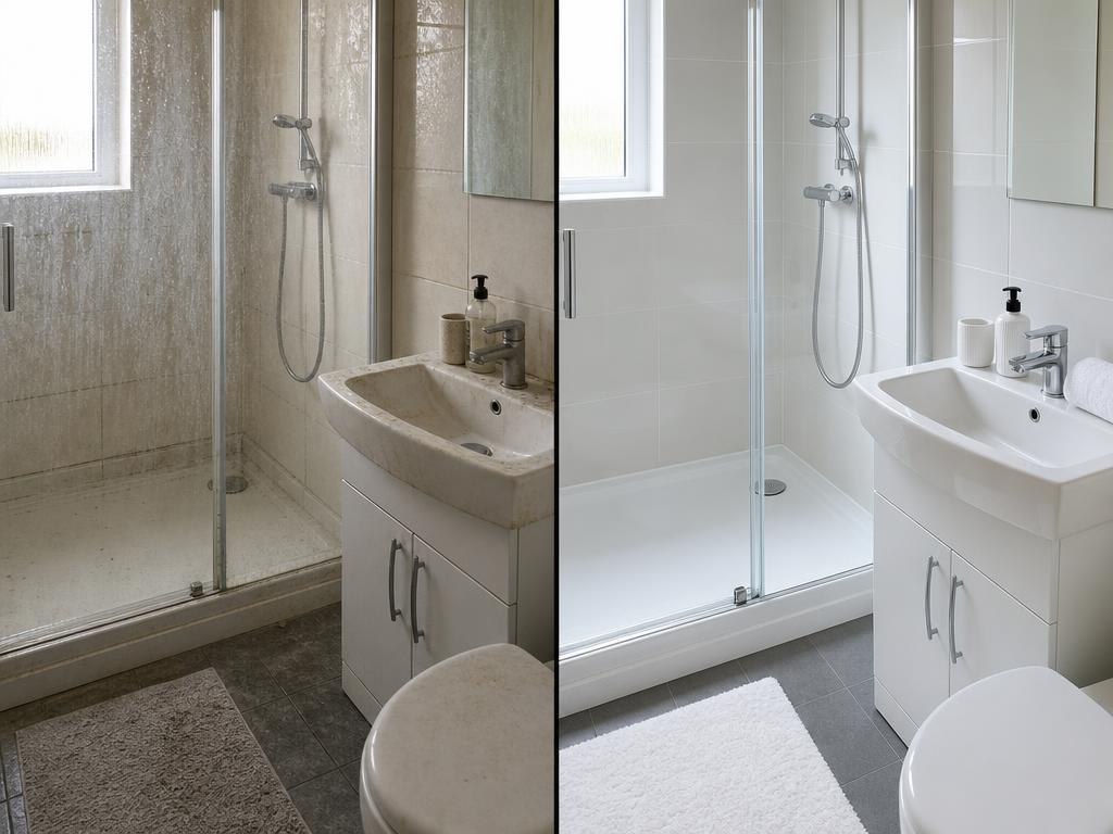 Bathroom refresh before and after