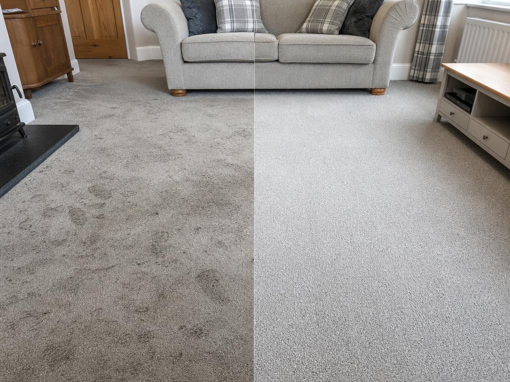 Carpet revival before and after